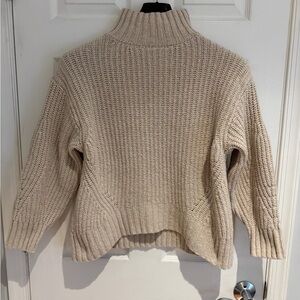 Anthropologie Cream Turtleneck Sweater